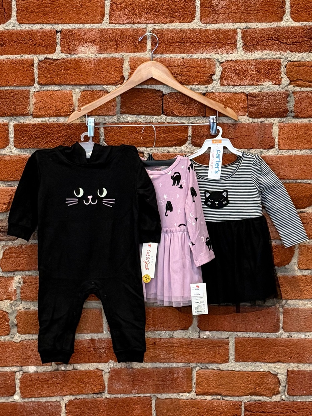 🖤💜 NWT Cat & Jack and Carter’s Baby Halloween Bundle - Romper & 2 Dresses 💜🖤